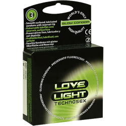 Sugant «Love Light Glow» 3 Leuchtkondome mit fluoreszierendem Effekt