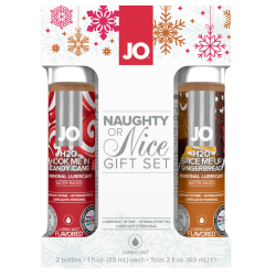 System JO «H2O Naughty or Nice» Gift Set, sugar free lubricant with christmas flavour (candy cane & gingerbread) 2 x 30ml