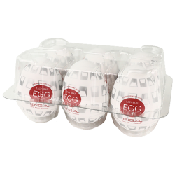 Tenga Egg Sixpack «Boxy» 6 disposable masturbators with stimulating structure (edgy dots)