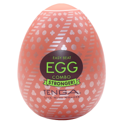 Tenga Egg Stronger «Combo» hard boiled, disposable masturbator with stimulating structure (cloud-shaped ribs)