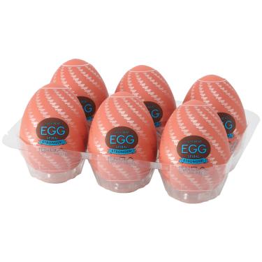 Tenga Egg Stronger Sixpack «Spiral» Einmal-Masturbator mit stimulierender Struktur (Spiral-Rippen), 6 Stück