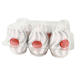 Tenga Egg Sixpack «Tornado» Einmal-Masturbatoren mit stimulierender Struktur (Spiralrillen), 6 Stück