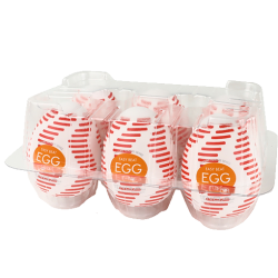 Tenga Egg Sixpack «Tube» Einmal-Masturbatoren mit stimulierender Struktur (gerippte Wellen), 6 Stück