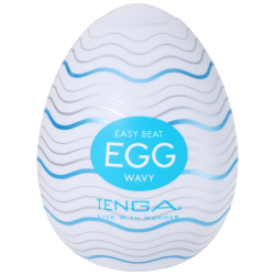 Tenga Egg «Wavy» Einmal-Masturbator mit stimulierender Struktur (Rippen-Wellen)