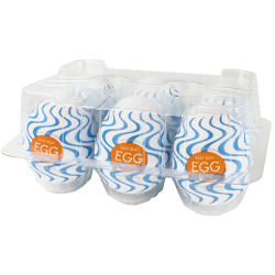 Tenga Egg Sixpack «Wind» Einmal-Masturbatoren mit stimulierender Struktur (Wellen), 6 Stück