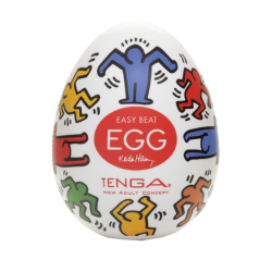 Tenga Egg «Cool & Wavy II» disposable masturbator with stimulating structure - Special Edition by Keith Haring
