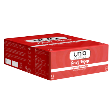 UNIQ «Sexy Hoop» female condom, 100 non-latex female condoms with ring - no interruption of the foreplay