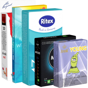 Kondomotheke® A5 Special Tight Pack - 5x extra tight condoms (34 condoms)