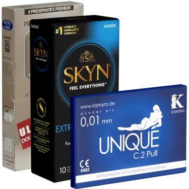 Kondomotheke® Latex Free Condoms Mix 3D - 3x non-latex condoms (19 condoms)