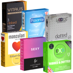 ! Kondomotheke® Peaks & Valleys No.1 SIXPACK - 6x3 gerippt-genoppte Kondome (18 Kondome)
