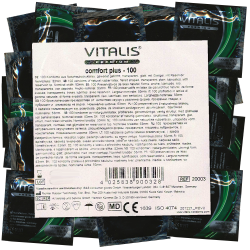Vitalis PREMIUM «Comfort Plus» 100 Kondome mit mehr Freiraum - geräumiger Kopfteil, Maxipack
