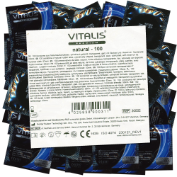 Vitalis PREMIUM «Natural» 100 Kondome für Safer Sex - Standardkondome, Maxipack