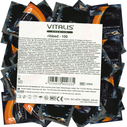 Vitalis PREMIUM «Ribbed» 100 Kondome mit Rippen - erregende Gefühle bis zum Höhepunkt, Maxipack