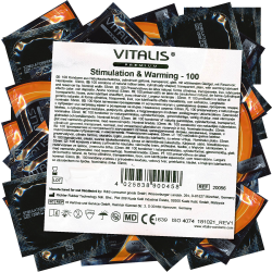 Vitalis PREMIUM «Stimulation & Warming» 100 Kondome mit Wärmeeffekt - spüren Sie die Hitze in sich, Maxipack