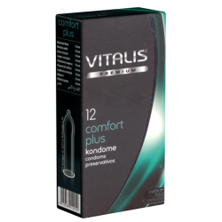 Vitalis PREMIUM «Comfort Plus» 12 Kondome mit mehr Freiraum für die empfindliche Eichel