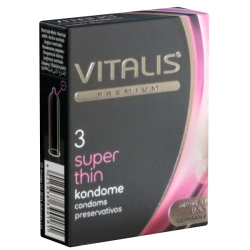 Vitalis PREMIUM «Super Thin» 3 extra dünne Kondome für mehr Gefühlsechtheit