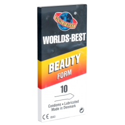 Worlds Best «Beauty Form» 10 larger condoms from Denmark - with shaped head