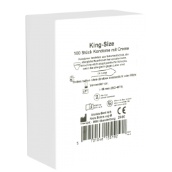 Worlds Best «King Size XX-Large» 100 extra large condoms from Denmark - with shaped head, big box