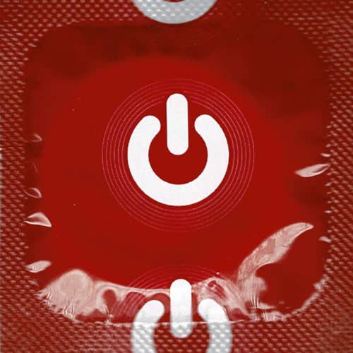 On) «Strawberry» 50 red condoms with strawberry flavor, bulk pack