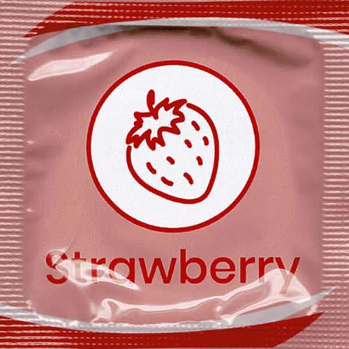 Lovelyness «Strawberry» 1 leckeres Kondom mit extrem fruchtigem Erdbeer-Geschmack beim Akt der Liebe