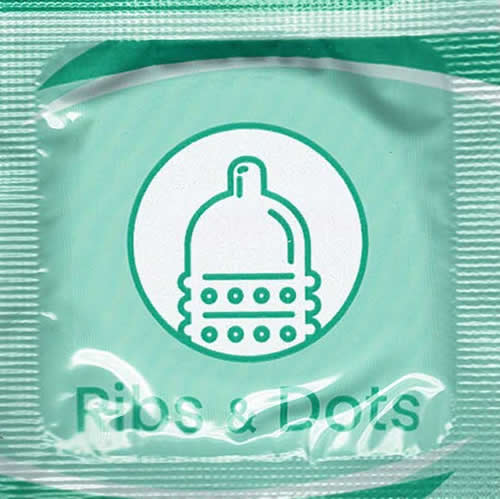 Lovelyness «Ribs & Dots» 1 stimulierendes Kondom für mehr Spaß beim Akt der Liebe