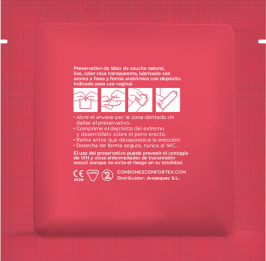 Confortex «Fresa» 144 anatomic, pink condoms with strawberry flavour