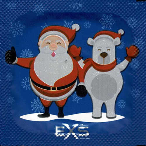 EXS «Xmas» 144 winter condoms with Santa Claus design, bulk pack