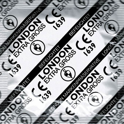 London «Extra Groß» (Extra Large) 100 large condoms with longer reservoir (bulk pack)