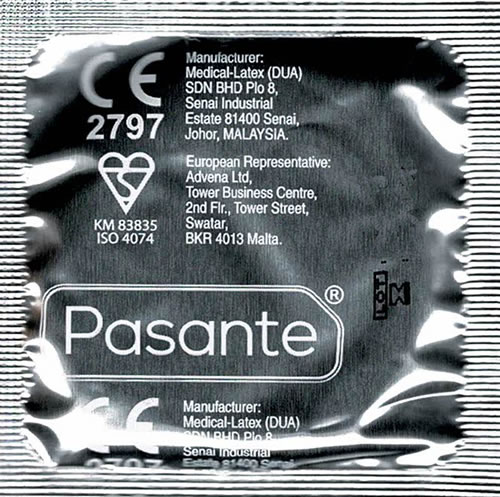 Pasante «Intensity» (Ribs & Dots) 12 erregungsintensive Kondome mit Rillen und Noppen