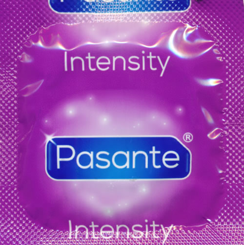 Pasante «Intensity» (Ribs & Dots) 12 arousal intense condoms with ribs and dots