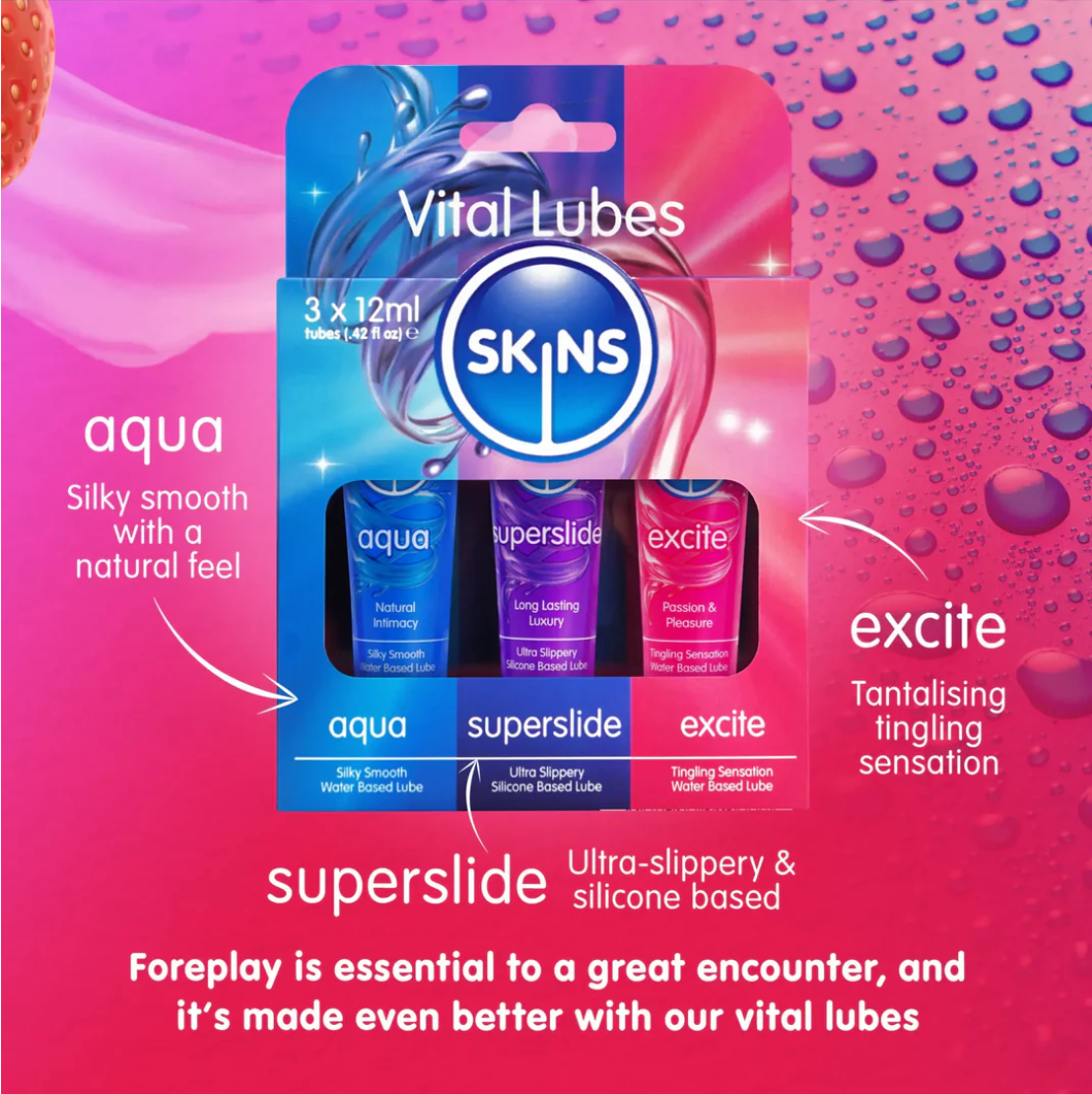 Skins Vital Lubes 3×12 ml Gleitgel, wasser-/silikonbasiert (aus der  Kondomotheke®