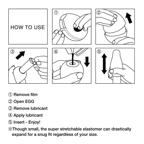 Tenga Egg Stronger «Combo» hard boiled, disposable masturbator with stimulating structure (cloud-shaped ribs)