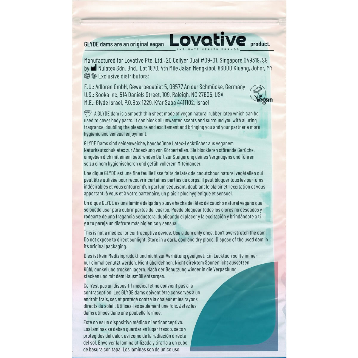 Glyde Dams «MINT» 100 grüne Latex-Schutztücher (Lecktücher) mit Minz-Duft (1)