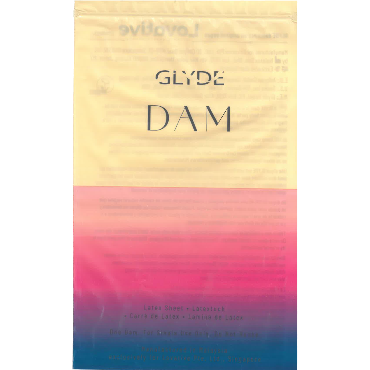 Glyde Dams «MIX» 4 farbige Latex-Schutztücher (Lecktücher) mit Duft