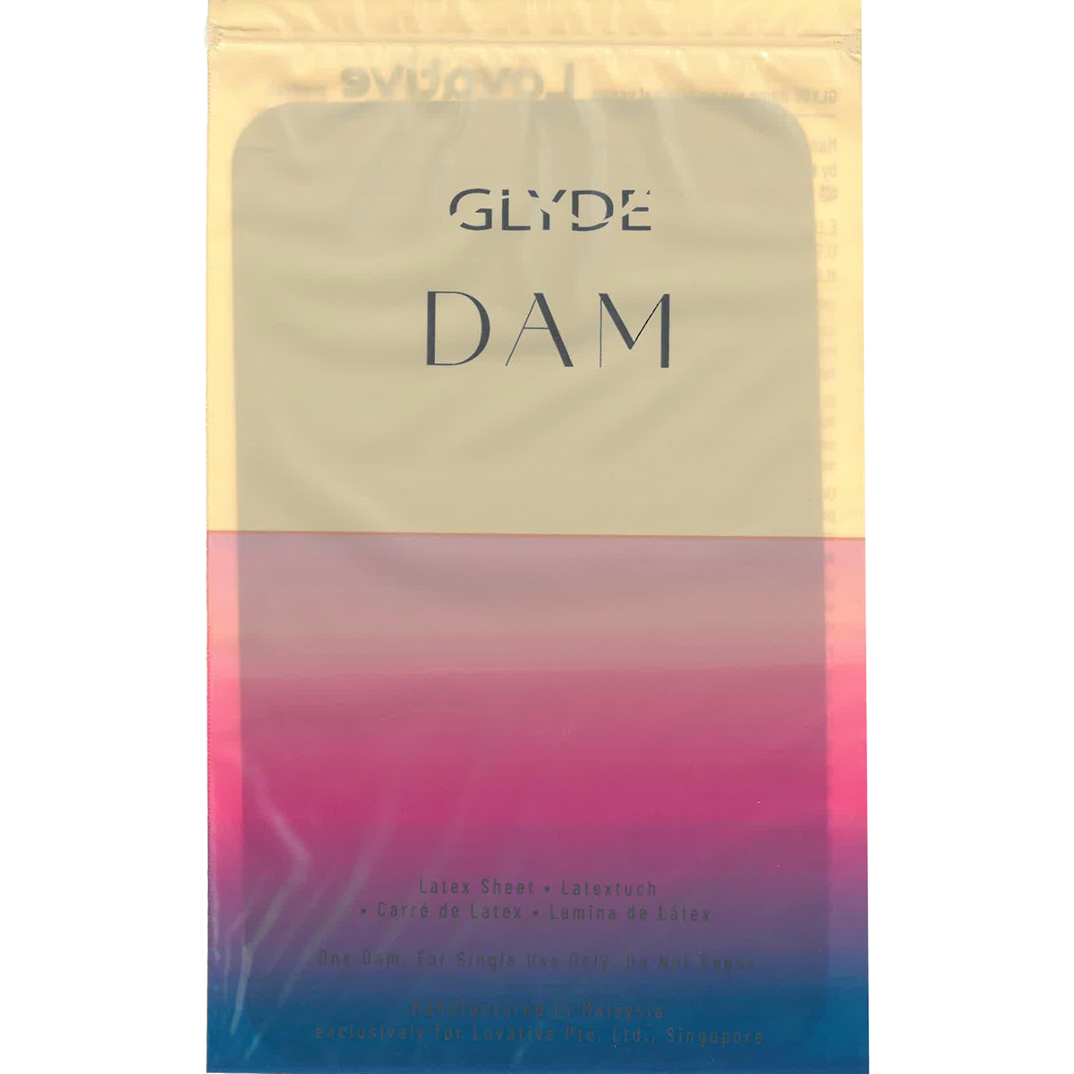 Glyde Dams «MIX» 4 farbige Latex-Schutztücher (Lecktücher) mit Duft