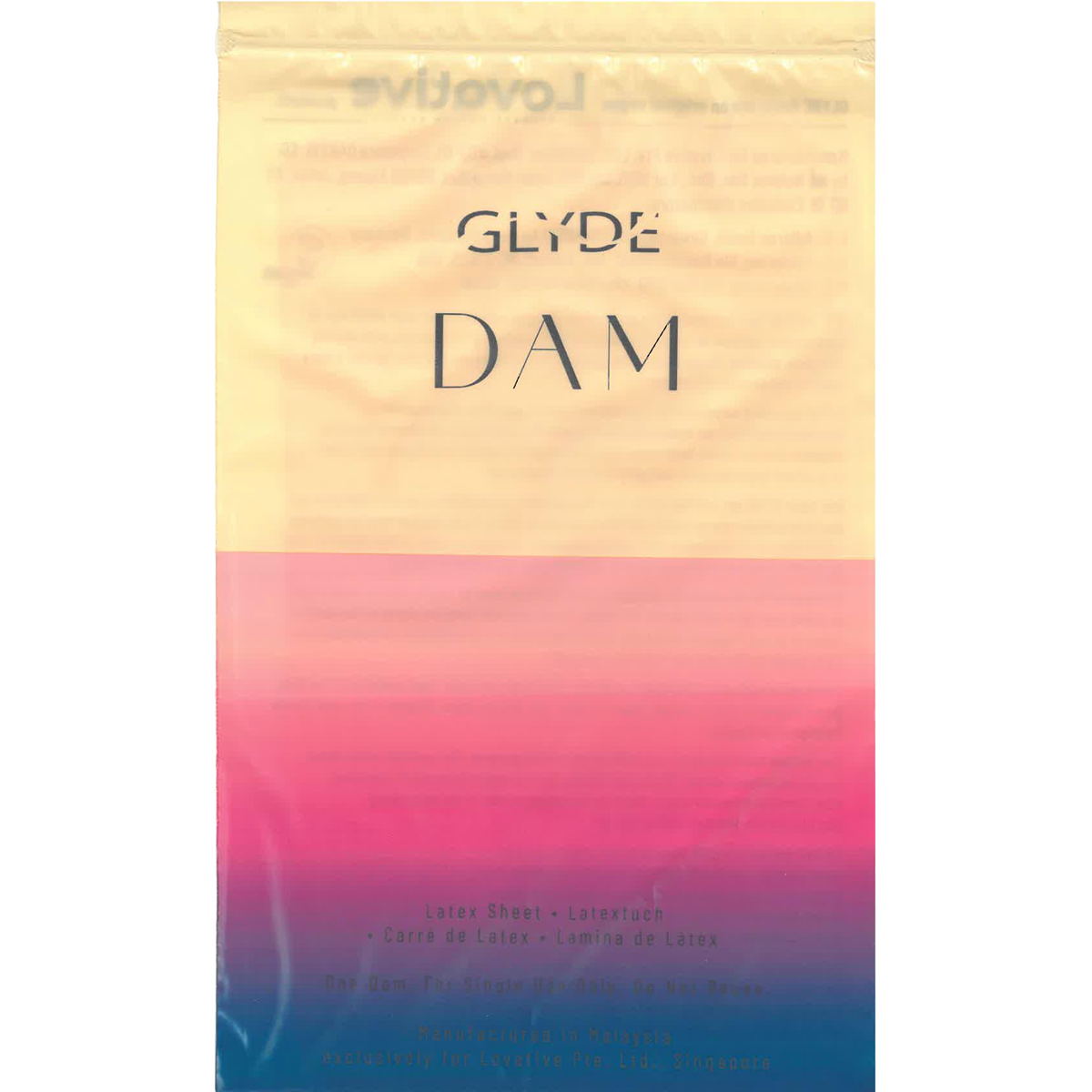 Glyde Dams «MIX» 4 farbige Latex-Schutztücher (Lecktücher) mit Duft