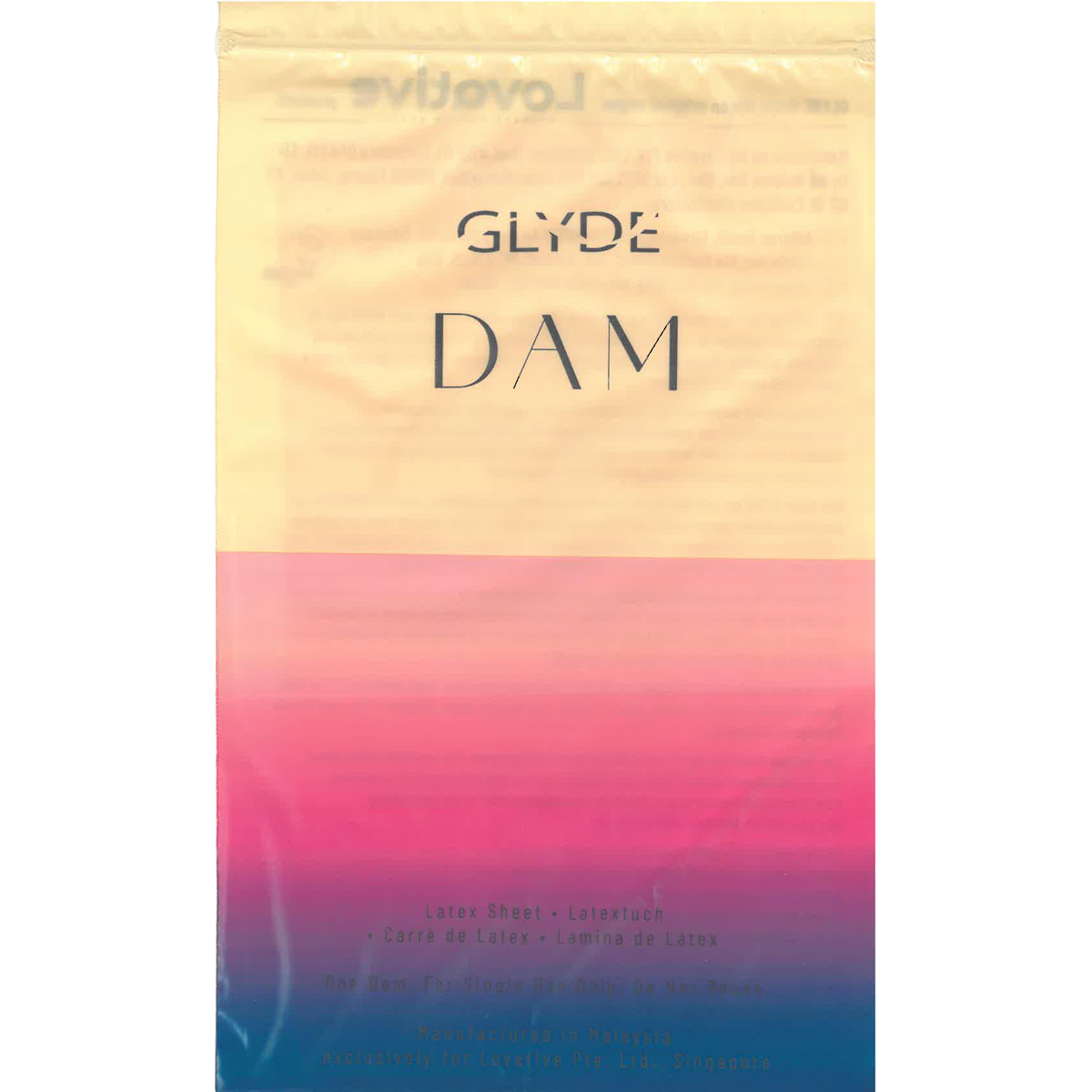 Glyde Dams «MIX» 4 coloured latex sheets (oral dams) with scent