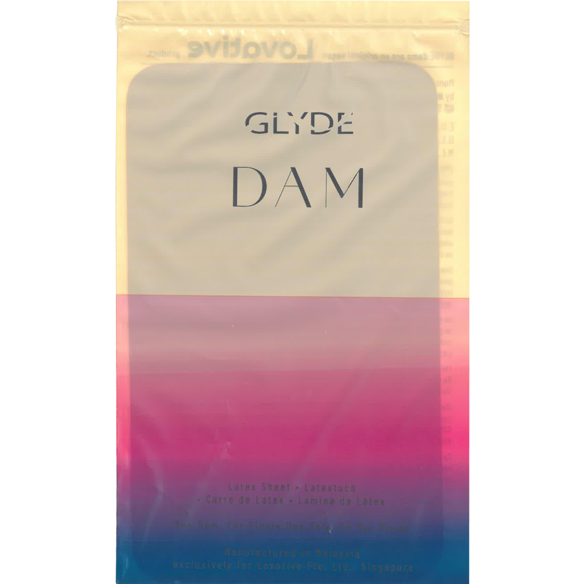 Glyde Dams «MIX» 4 coloured latex sheets (oral dams) with scent