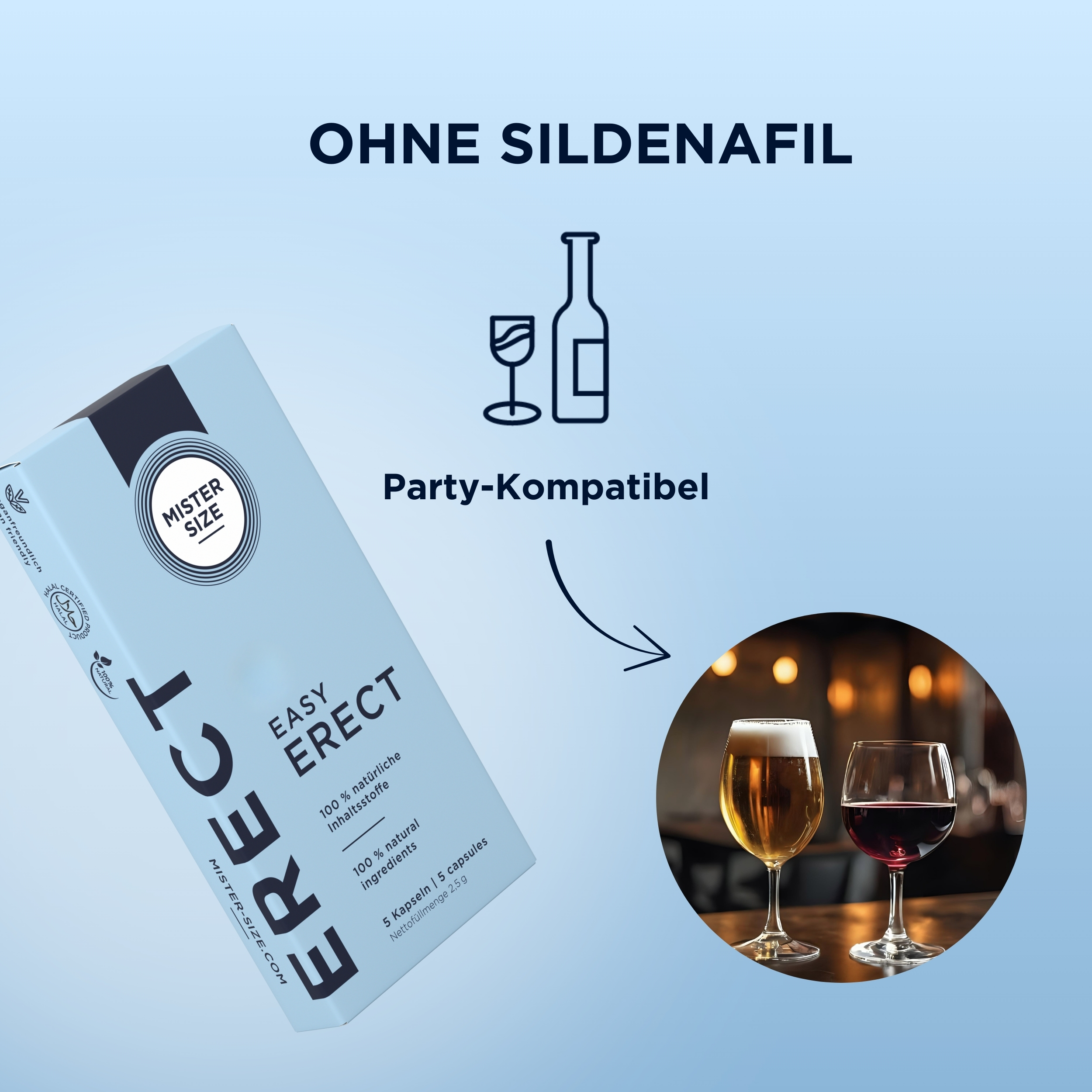 Mister Size «Easy Erect» 5 Kapseln für Männer zur Erektionssteigerung, vegan, halal