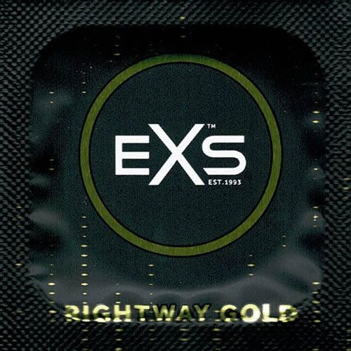 EXS «Rightway Gold» 12 zweifarbige Kondome für einfaches Überziehen - auch für Anfänger geeignet
