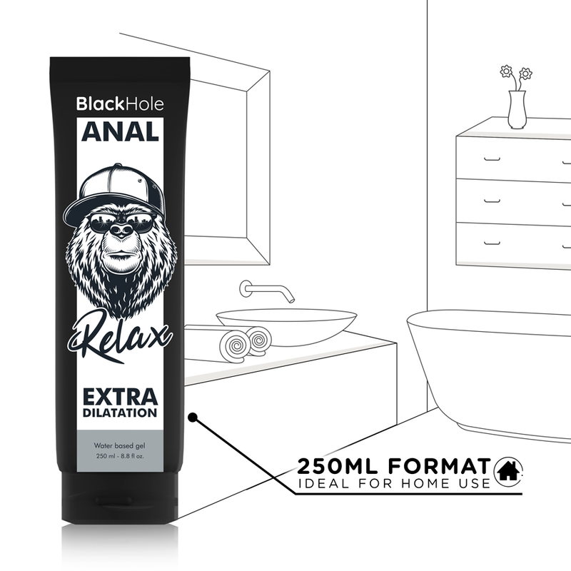 Black Hole «Extra Dilatation» Anal Relax Gel 250ml wasserbasiertes Gleitgel für Analsex
