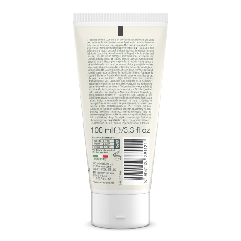 LuxuriA BIO «Anal Lubricant» 100ml wasserbasiertes natürliches Gleitgel