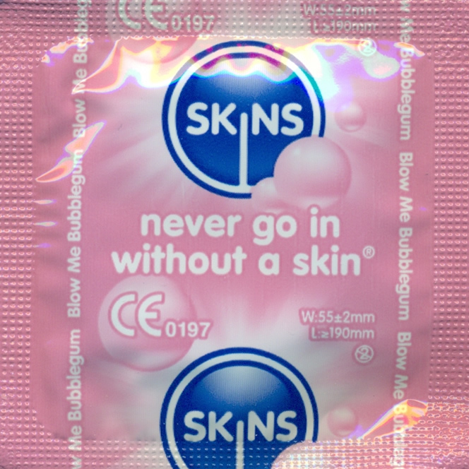 Skins «Bubblegum» 8 leckere Kondome mit Kaugummi-Aroma - ohne Latexgeruch
