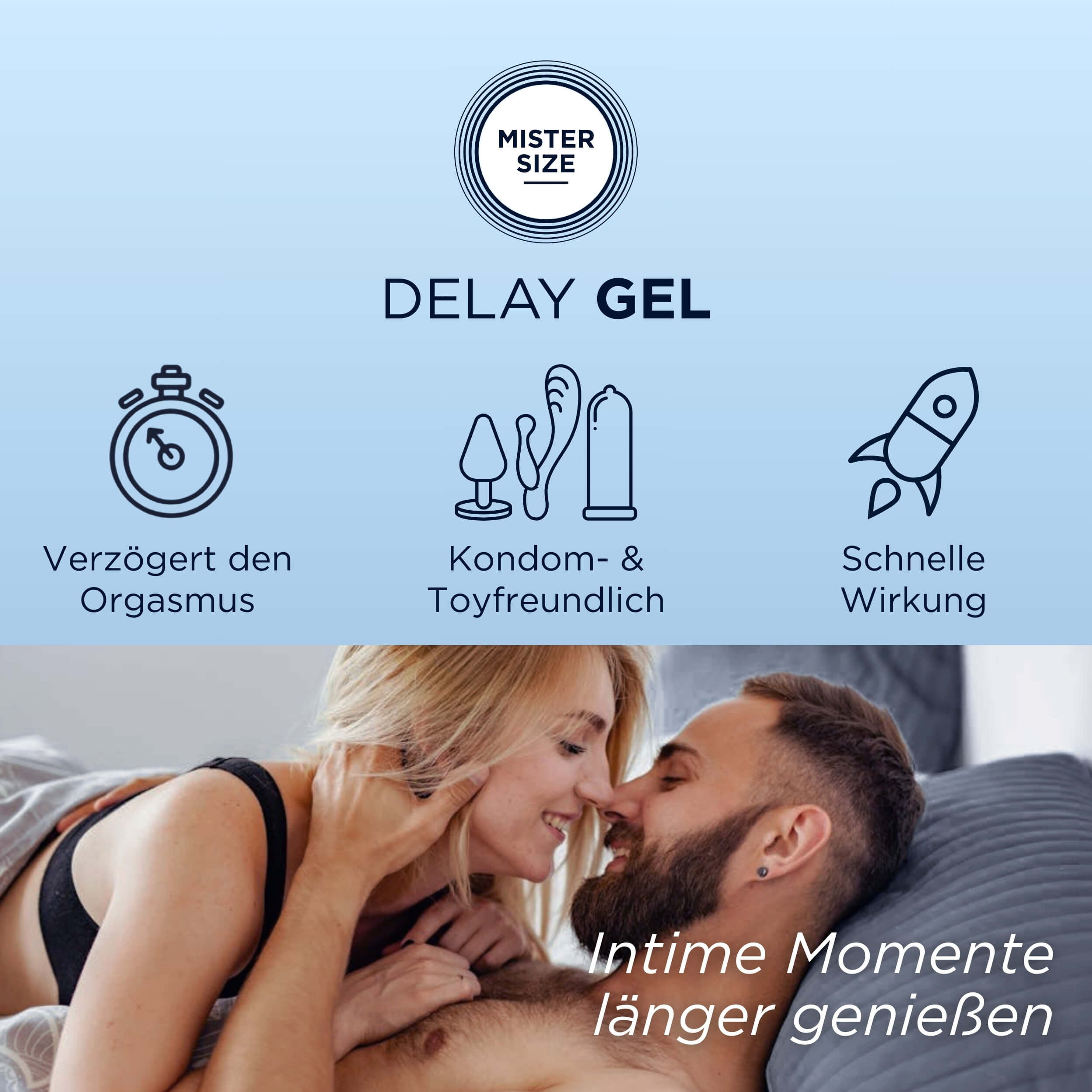 Mister Size «Delay Gel» 50 Verzögerungsgel auf Wasserbasis - passt perfekt zu Ihren Kondomen