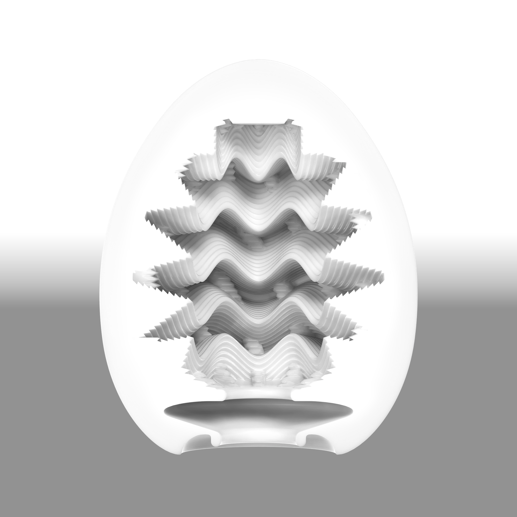 Tenga Egg «Wavy» Einmal-Masturbator mit stimulierender Struktur (Rippen-Wellen)