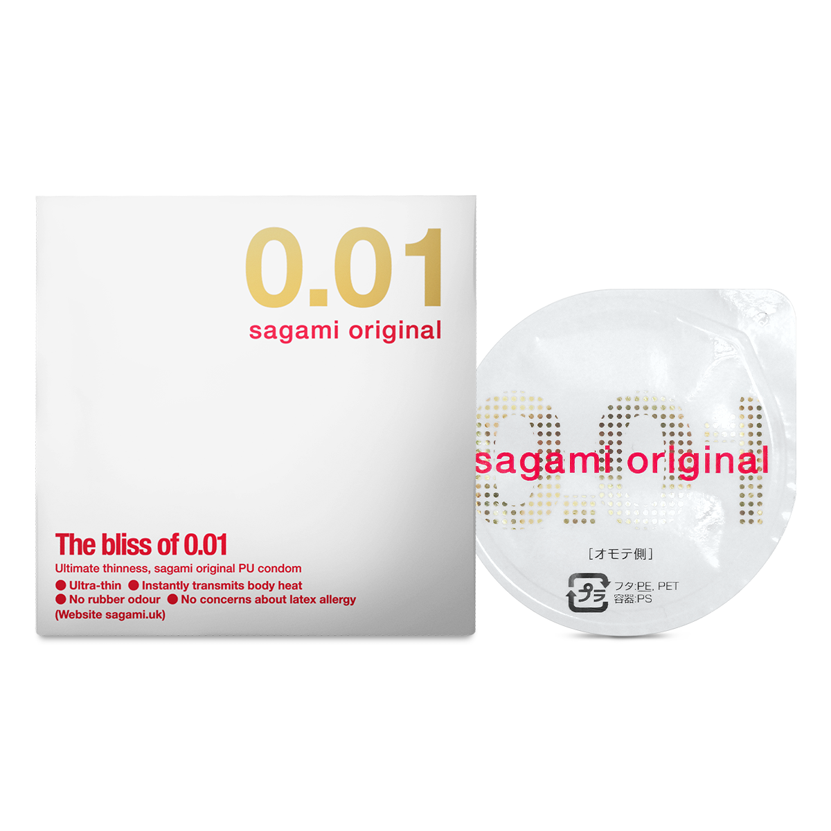 Sagami «Original 0.01» latexfrei, 1 extrem gefühlsechtes und ultradünnes Kondom für Latex-Allergiker (2)