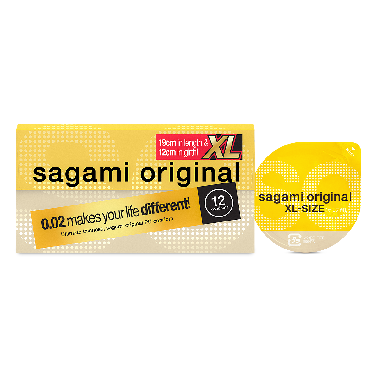 Sagami «Original XL-Size» latexfrei, 12 besonders große Kondome für Latex-Allergiker (10)