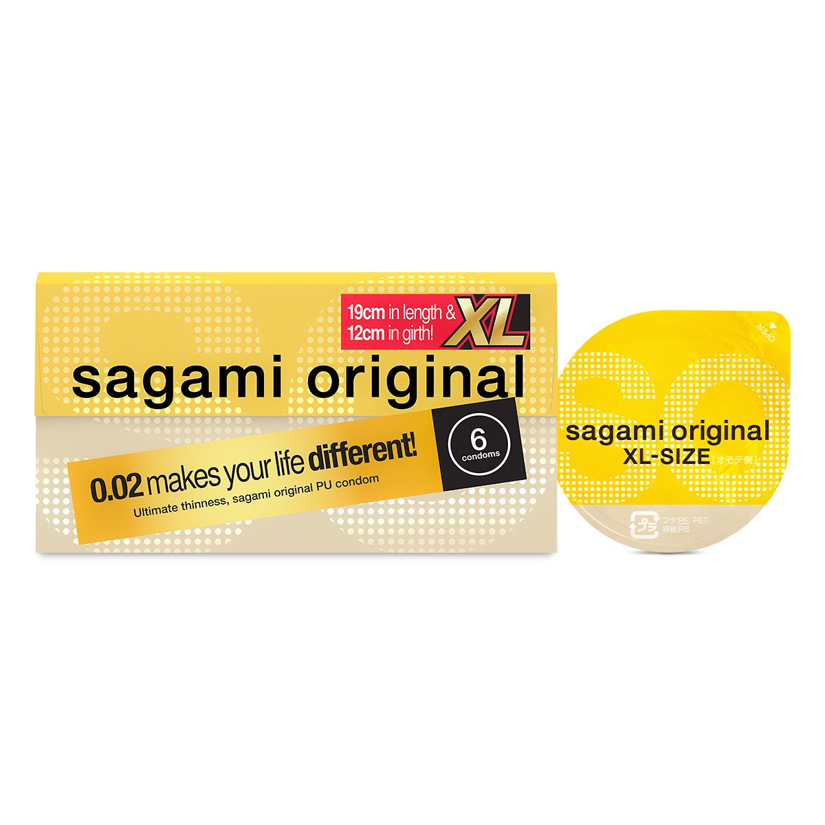 Sagami «Original XL-Size» latexfrei, 6 besonders große Kondome für Latex-Allergiker (15)