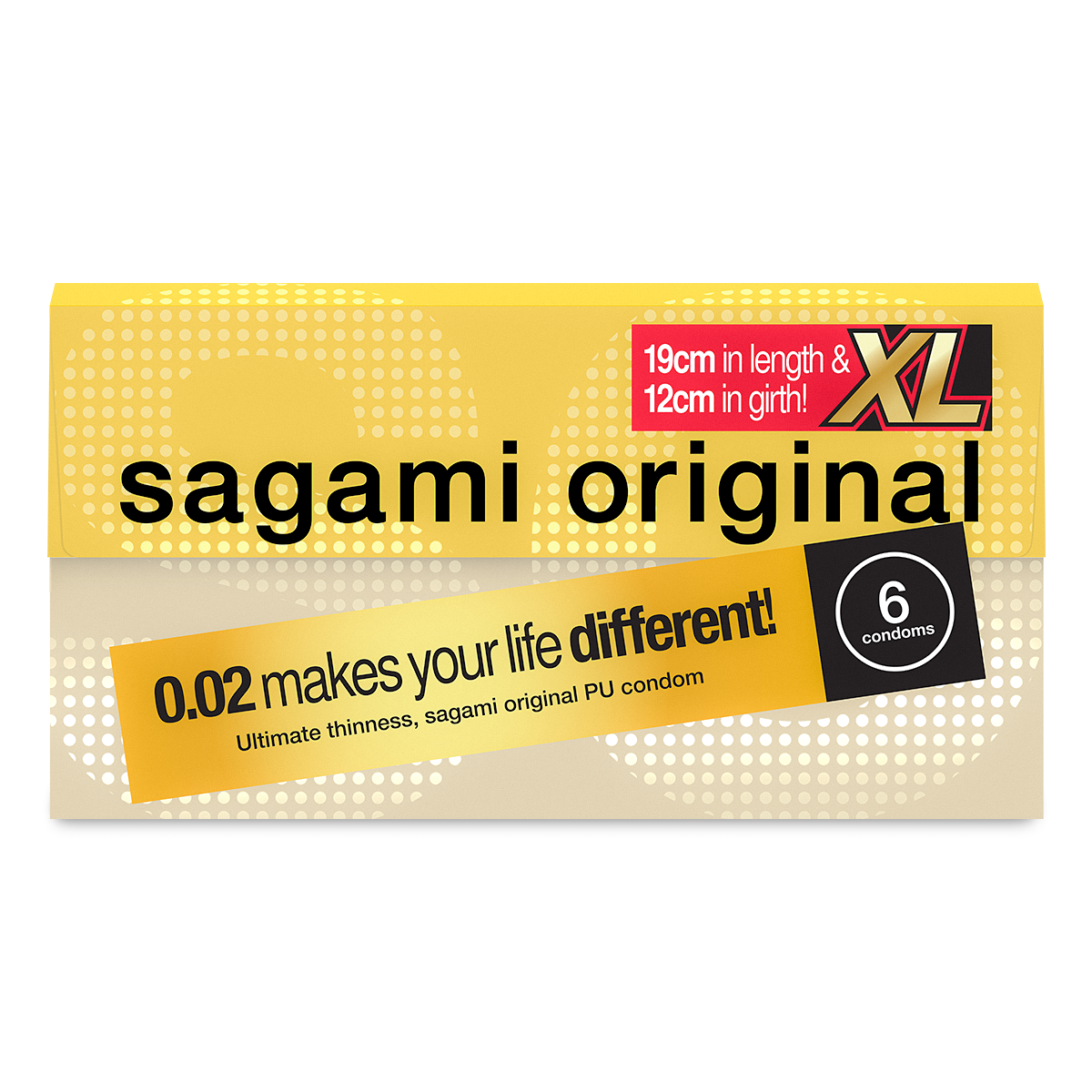 Sagami «Original XL-Size» latexfrei, 6 besonders große Kondome für Latex-Allergiker (12)