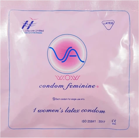 VA w.o.w. «Condom Feminine» 3 lubricated female condoms, made of latex